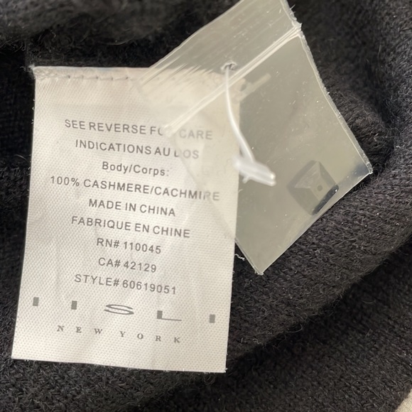 IISLI 100% black cashmere sleeveless sweater/ vest with beading. Size m - Picture 5 of 5